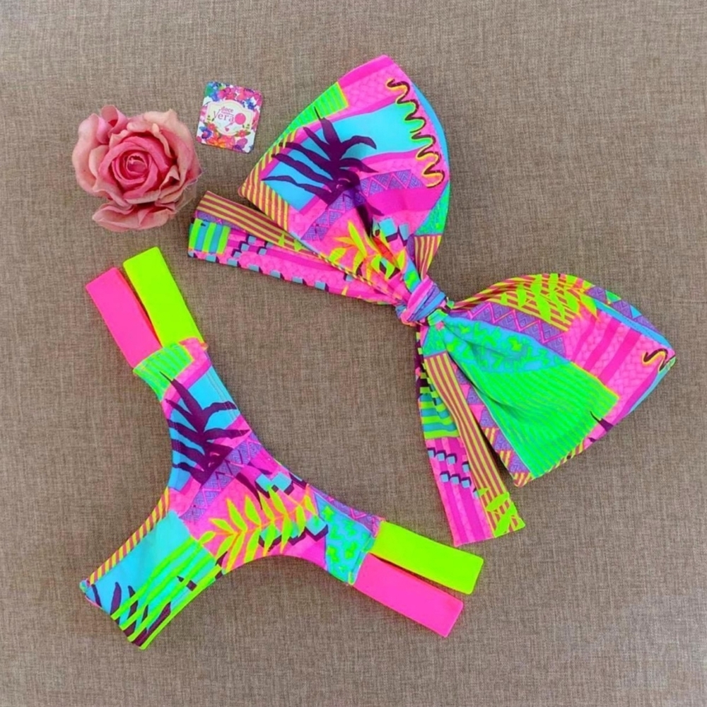 Neon Summer Cropped Bikini
